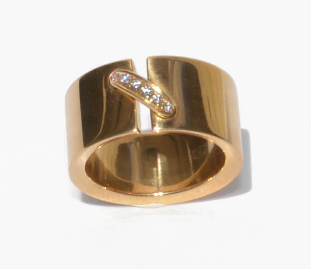 Bague Chaumet or jaune et diamant modèle lien