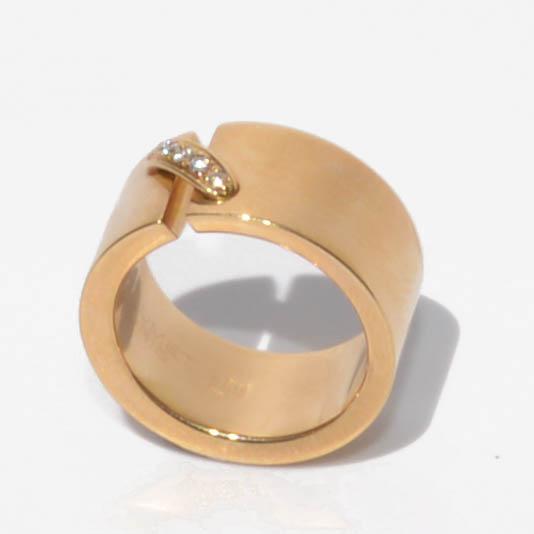 Chaumet yellow gold and diamond link model ring