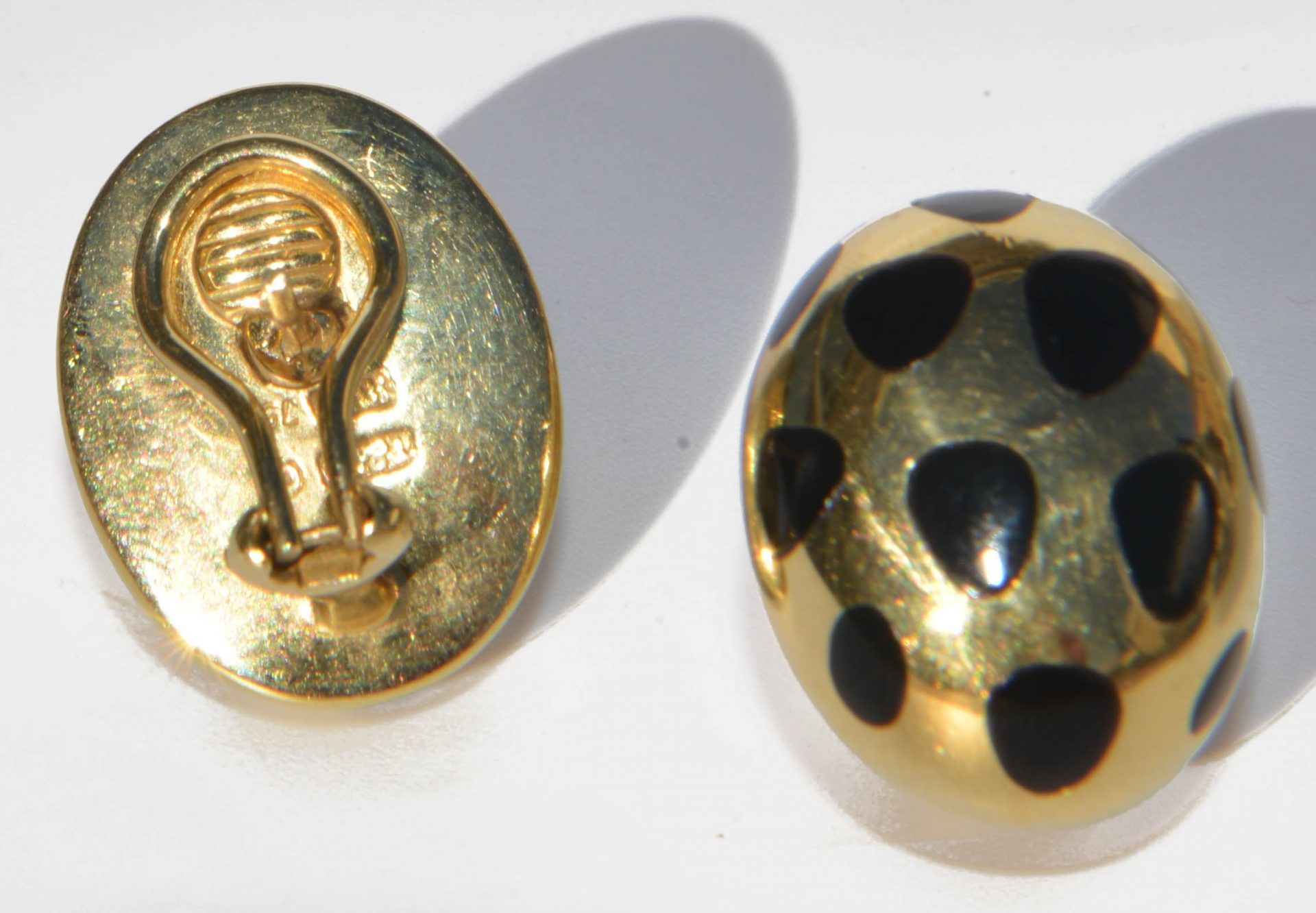 Angela Cummings for Tiffany yellow gold and black jade earrings