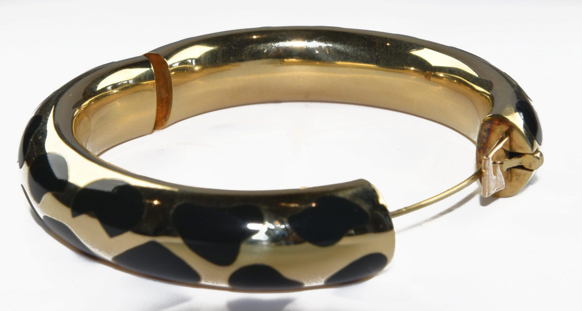 Tiffany & Co, bracelet vintage or jaune et jade noir Angela Cummings