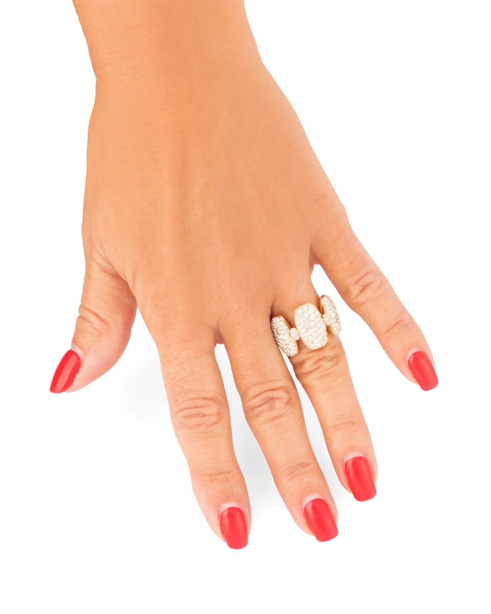 De Grisogono, bague en or jaune 18 K et diamants