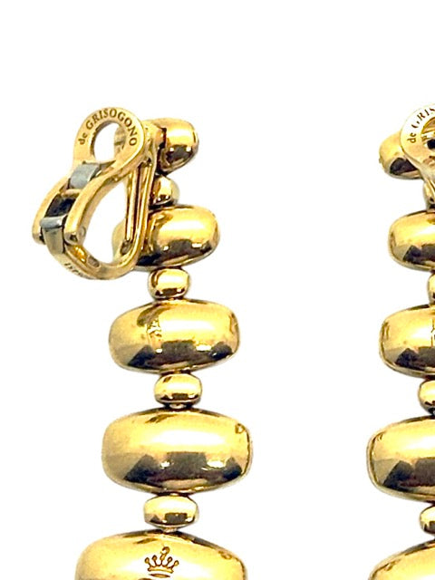 De Grisogono yellow gold and diamond drop earrings