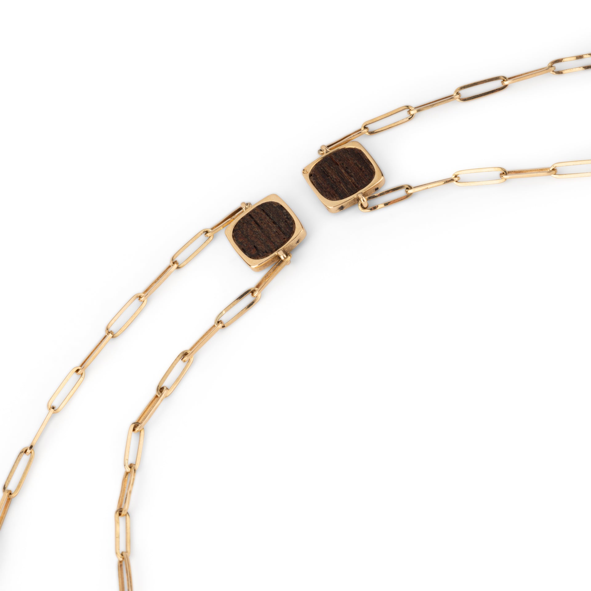 Dinh Van, "Impression" Gold and Wood Long Necklace