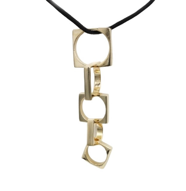 Dinh Van pendentif sur cordon vintage or jaune