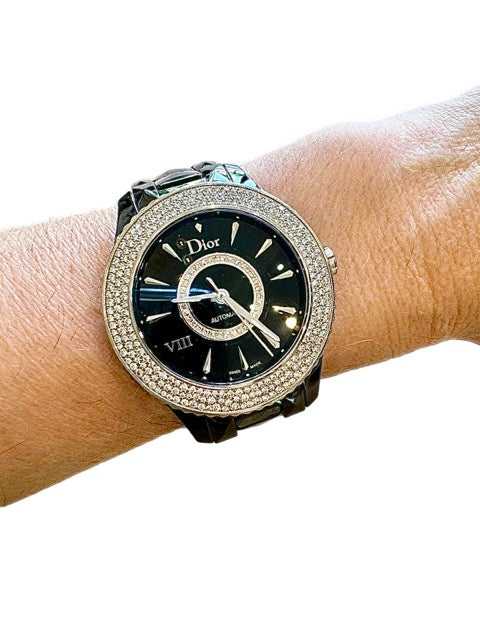 Dior montre modèle Dior VIII, céramique noire et diamants