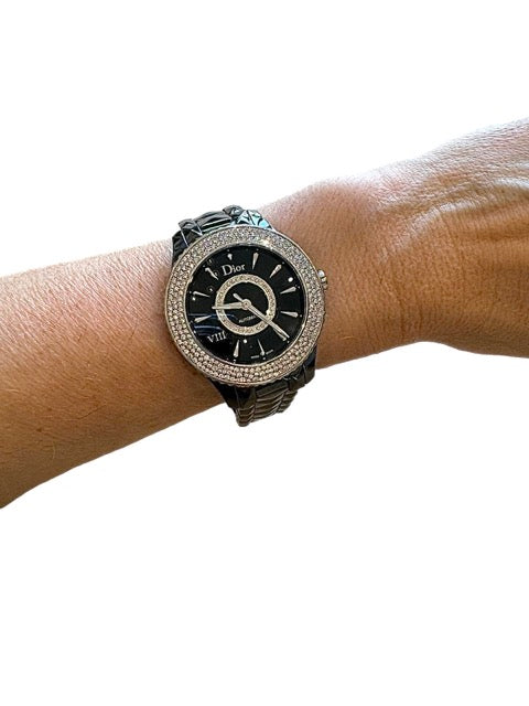 Dior watch model Dior VIII, black ceramic and diamonds