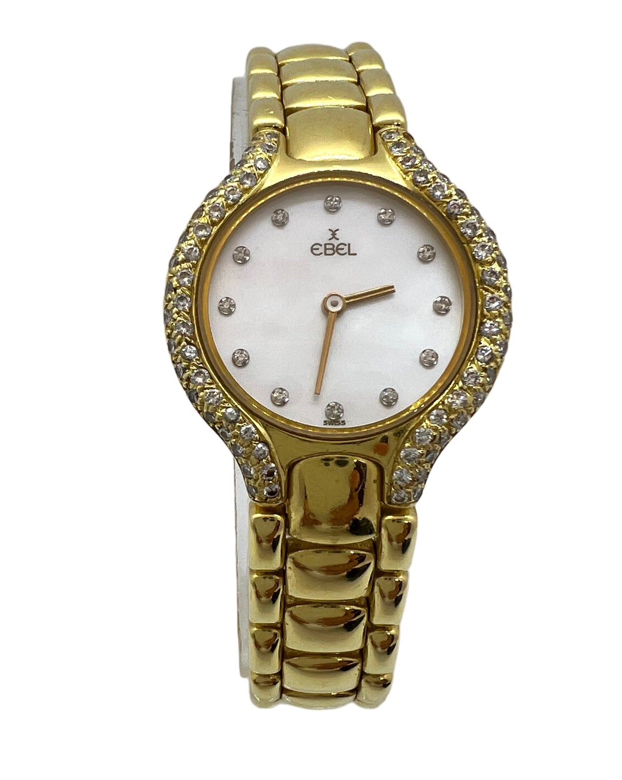 Montre "Beluga" Ebel or jaune 18K et diamants