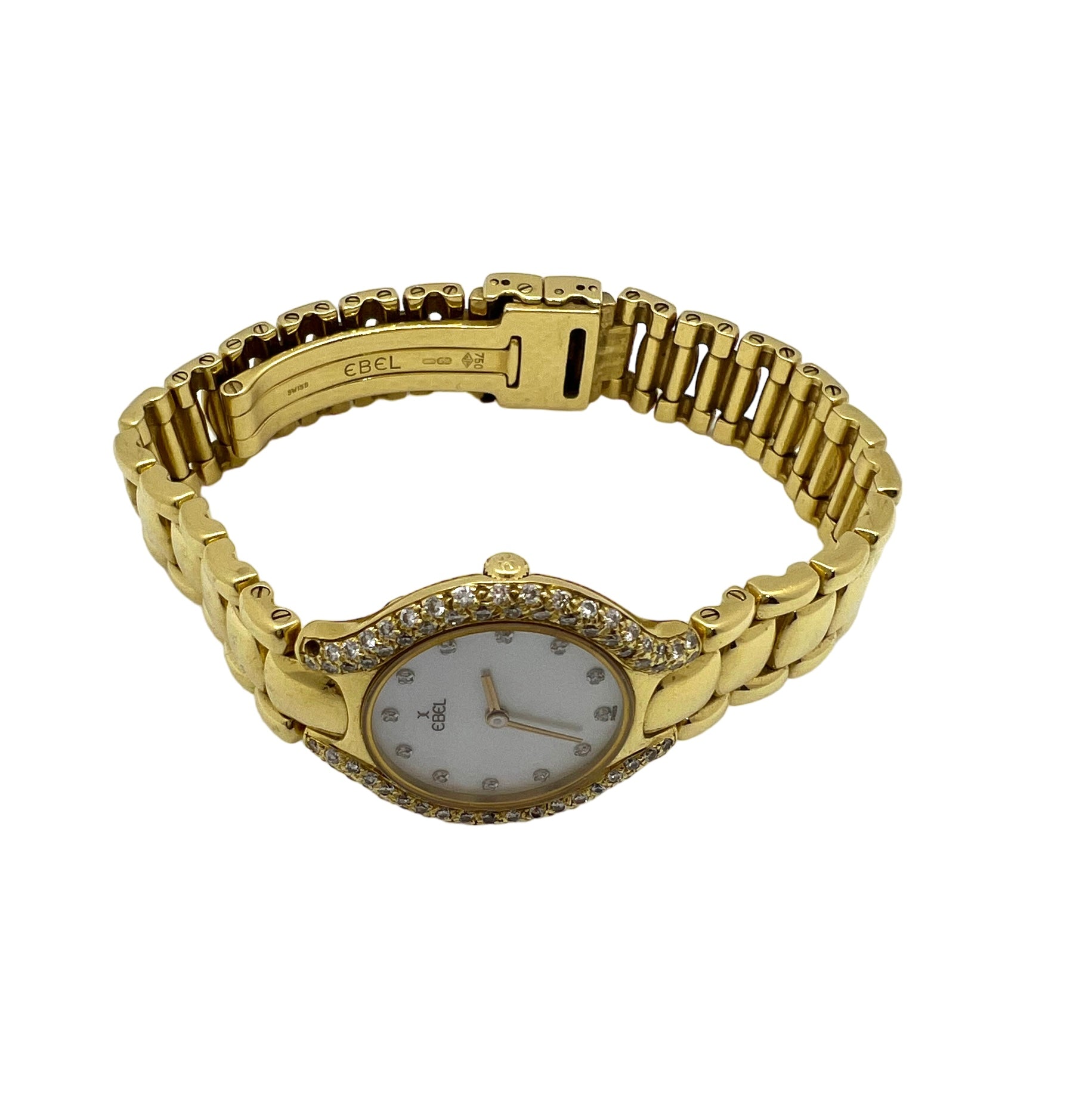 Ebel "Beluga" watch in 18K yellow gold and diamonds