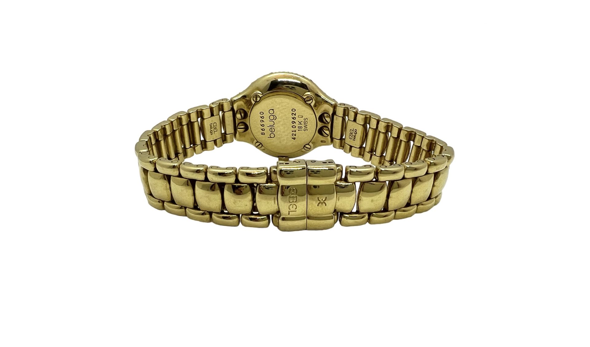 Ebel "Beluga" watch in 18K yellow gold and diamonds