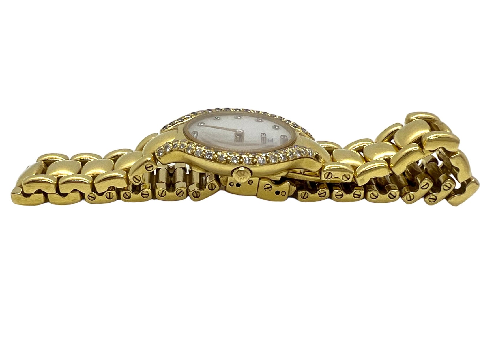 Ebel "Beluga" watch in 18K yellow gold and diamonds