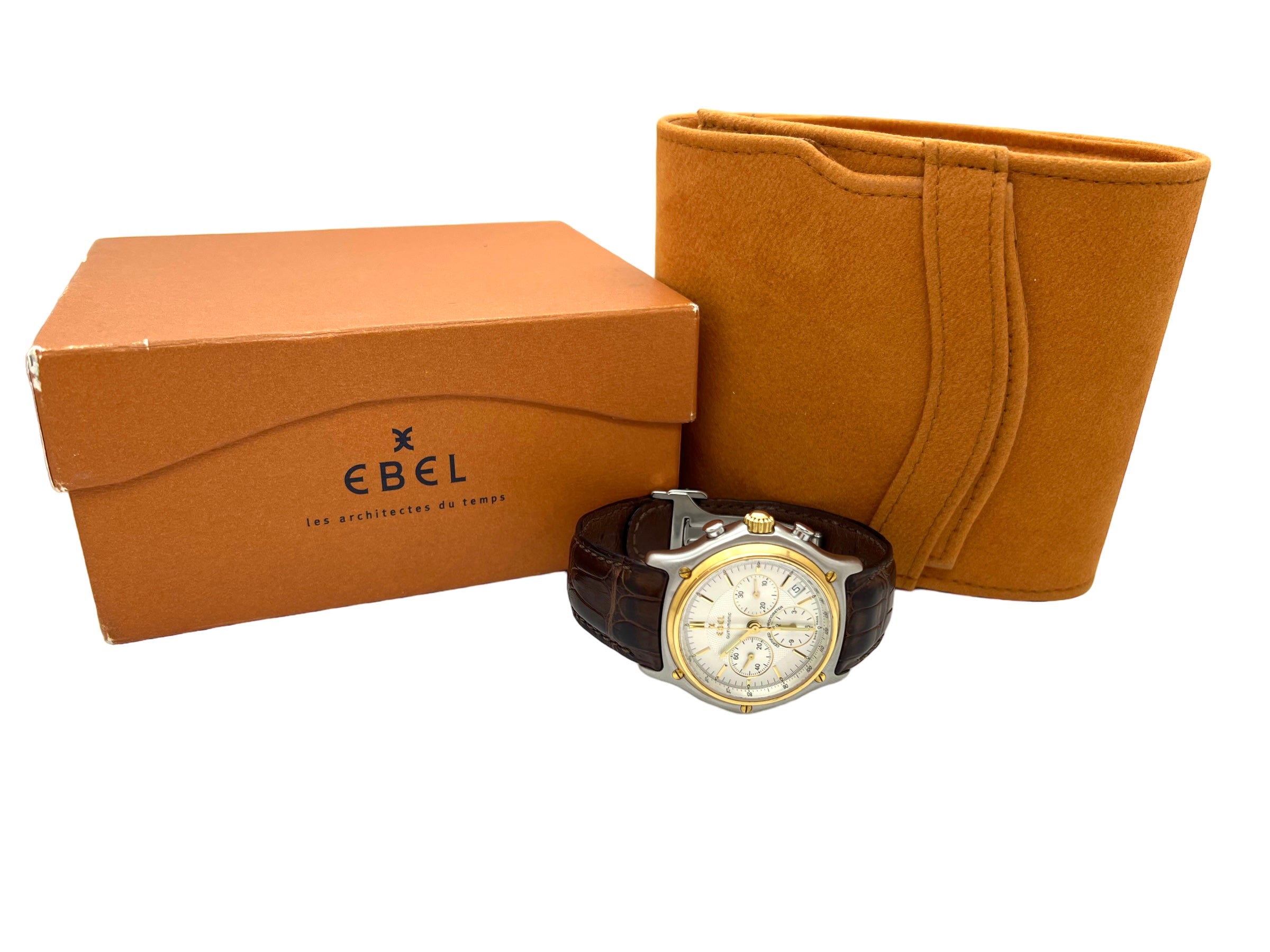 Une montre Ebel, 1911 le Modulor chronographen or et acier