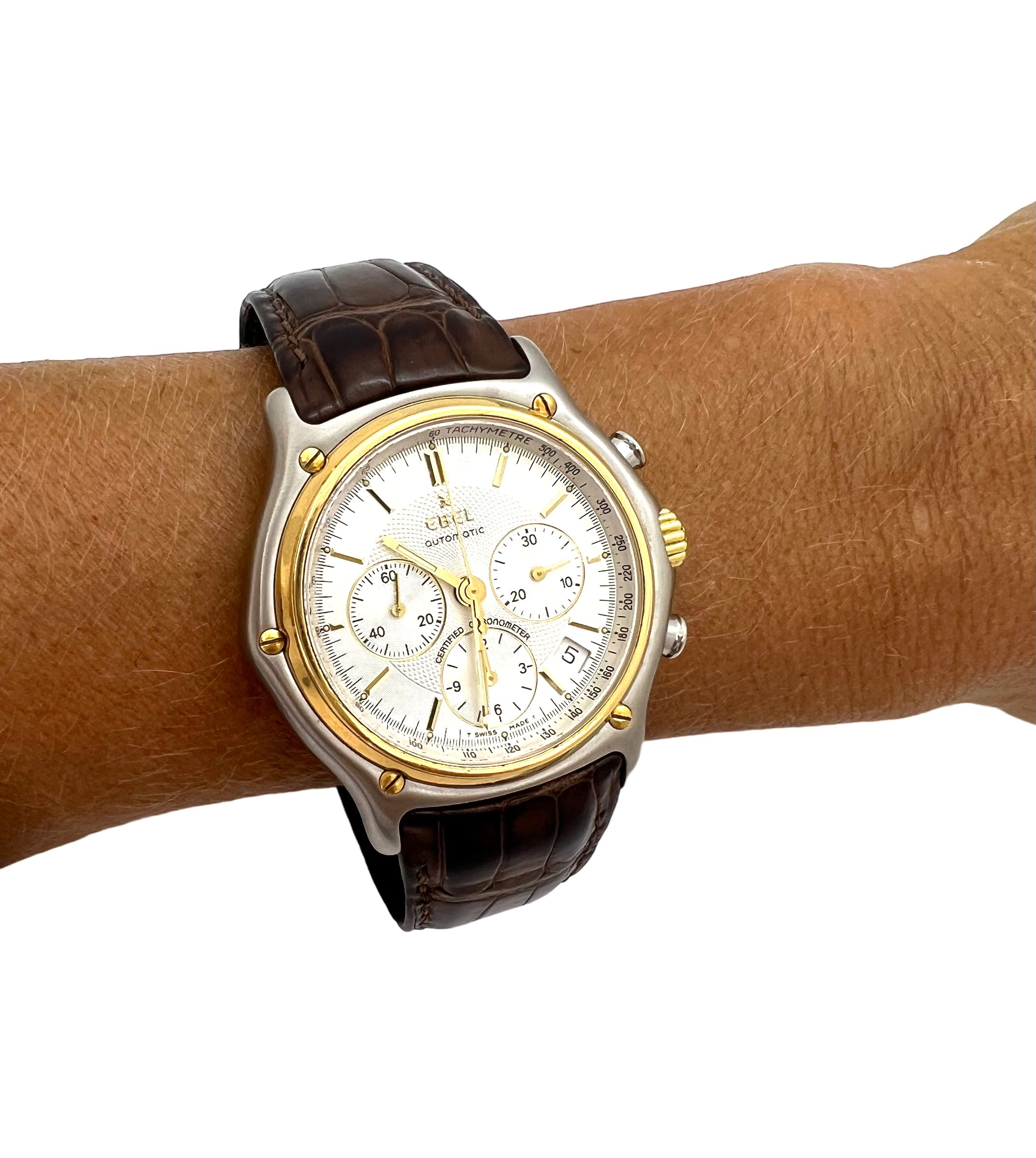An Ebel watch, 1911 the Modulor chronograph in gold and steel