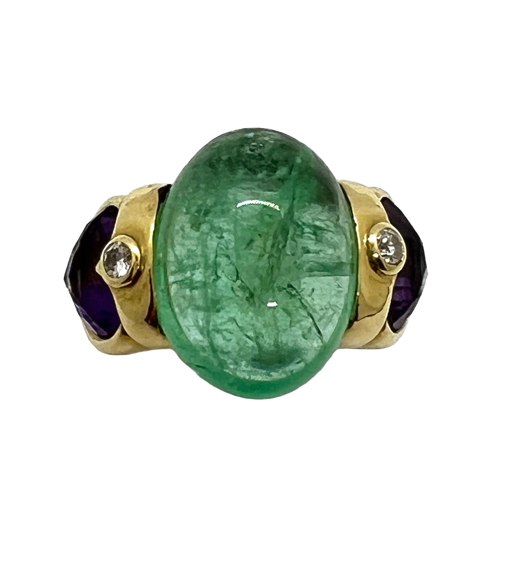 François Herail, bague Or, Emeraude, Améthystes et Diamants