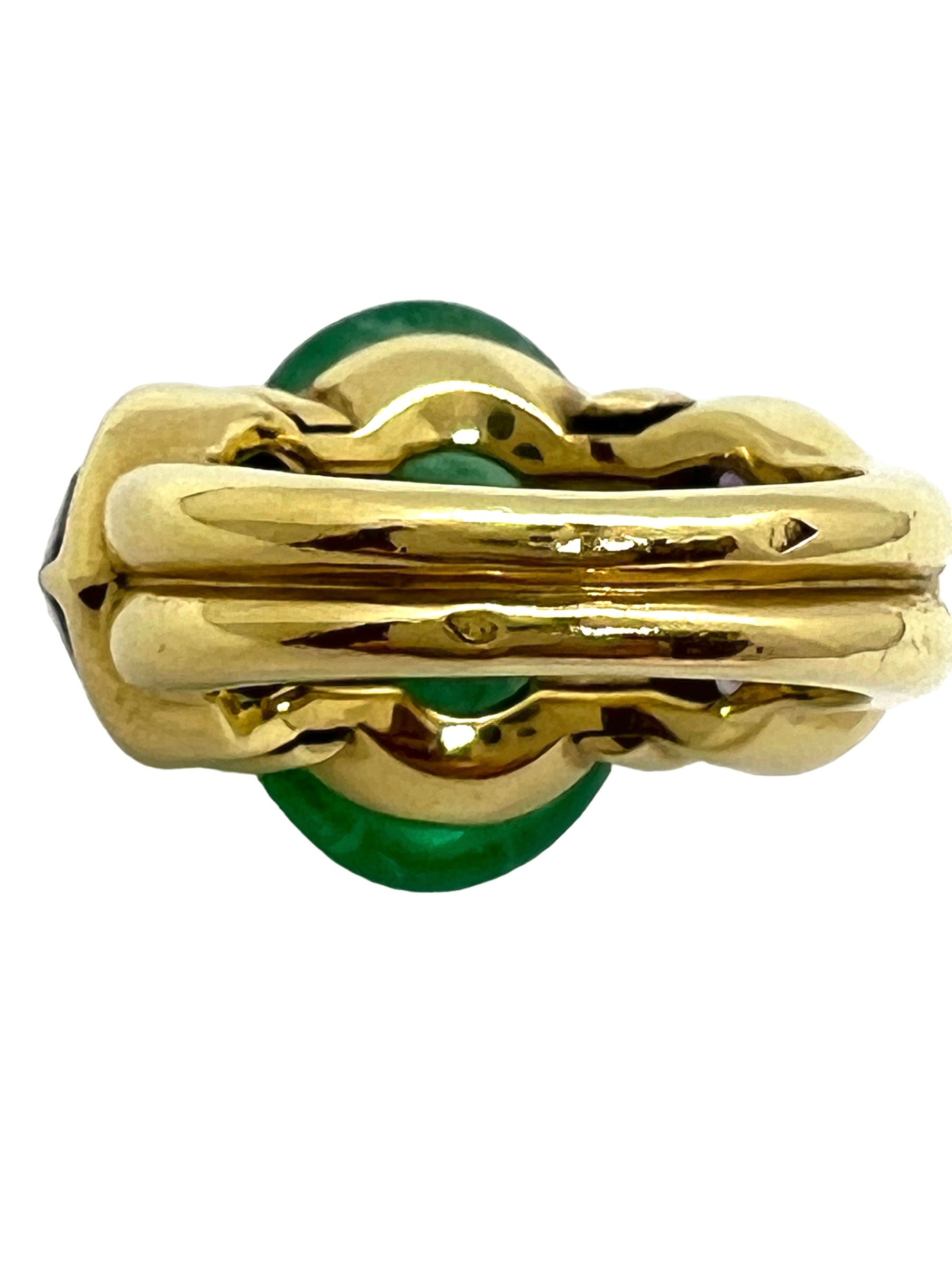 François Herail, Gold, Emerald, Amethyst and Diamond ring