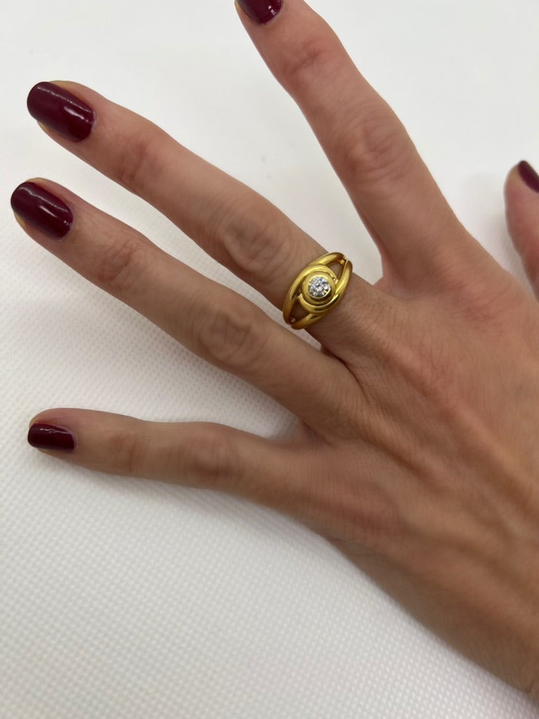 Bague solitaire Cartier or jaune et Diamant