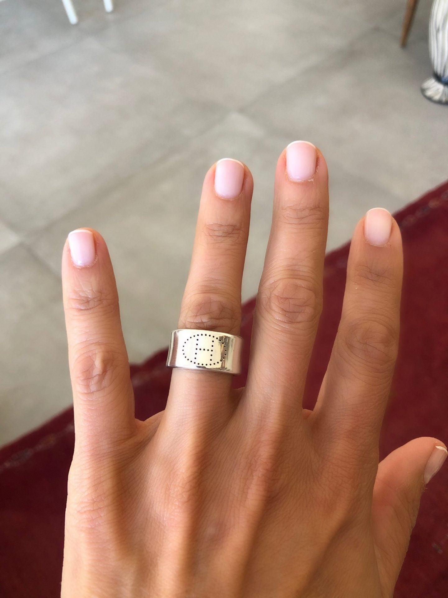 Hermès silver Eclipse ribbon ring
