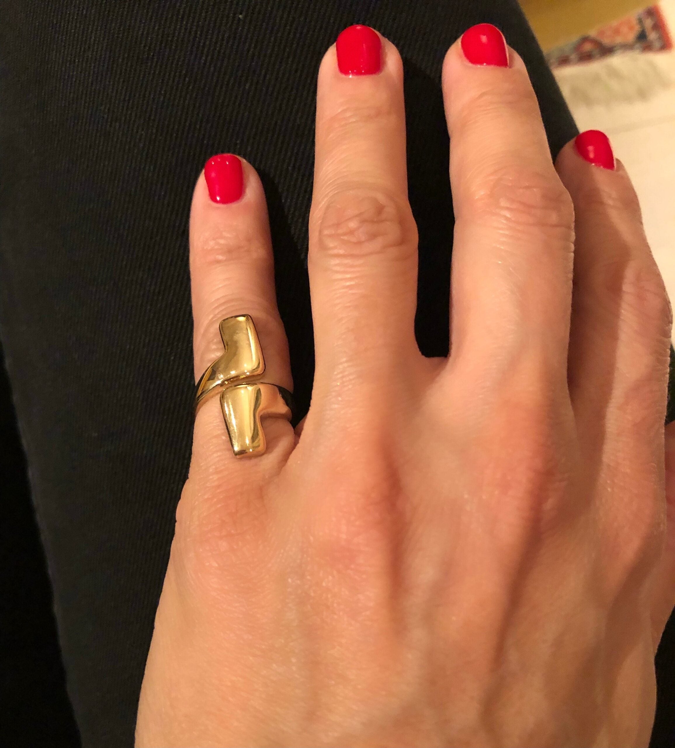 Geometric yellow gold ring from Chaumet