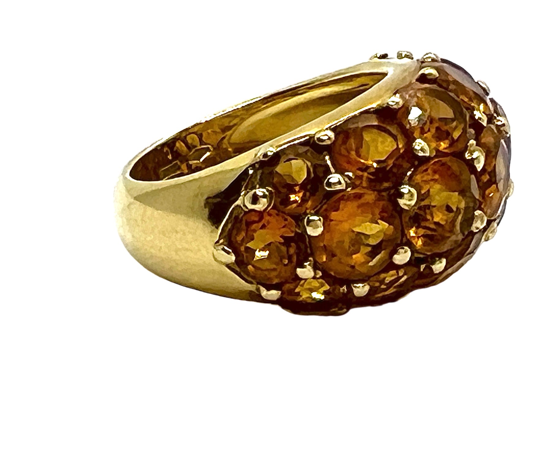 Fred, vintage 18K yellow gold ring, citrine cabochons