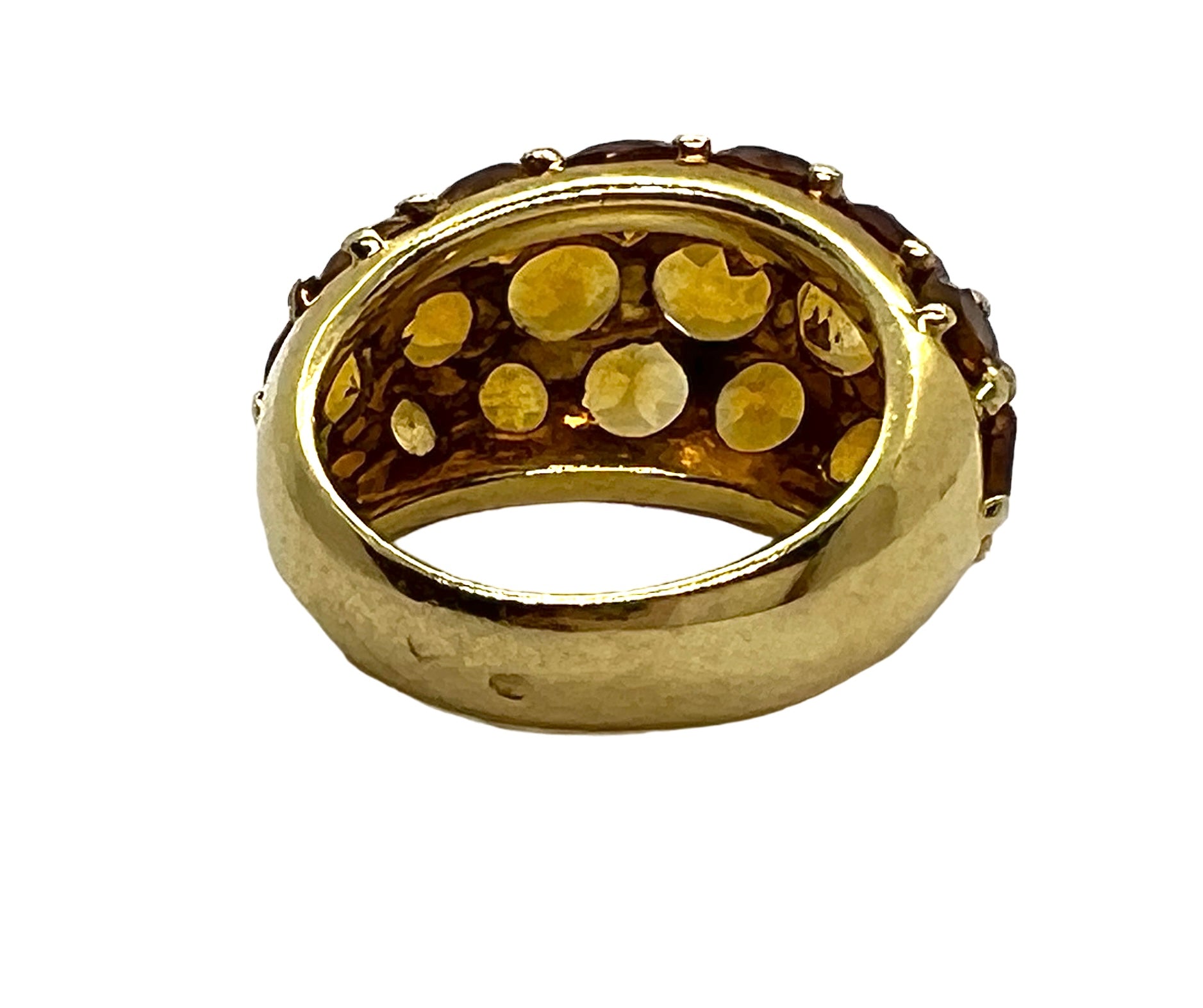 Fred, vintage 18K yellow gold ring, citrine cabochons