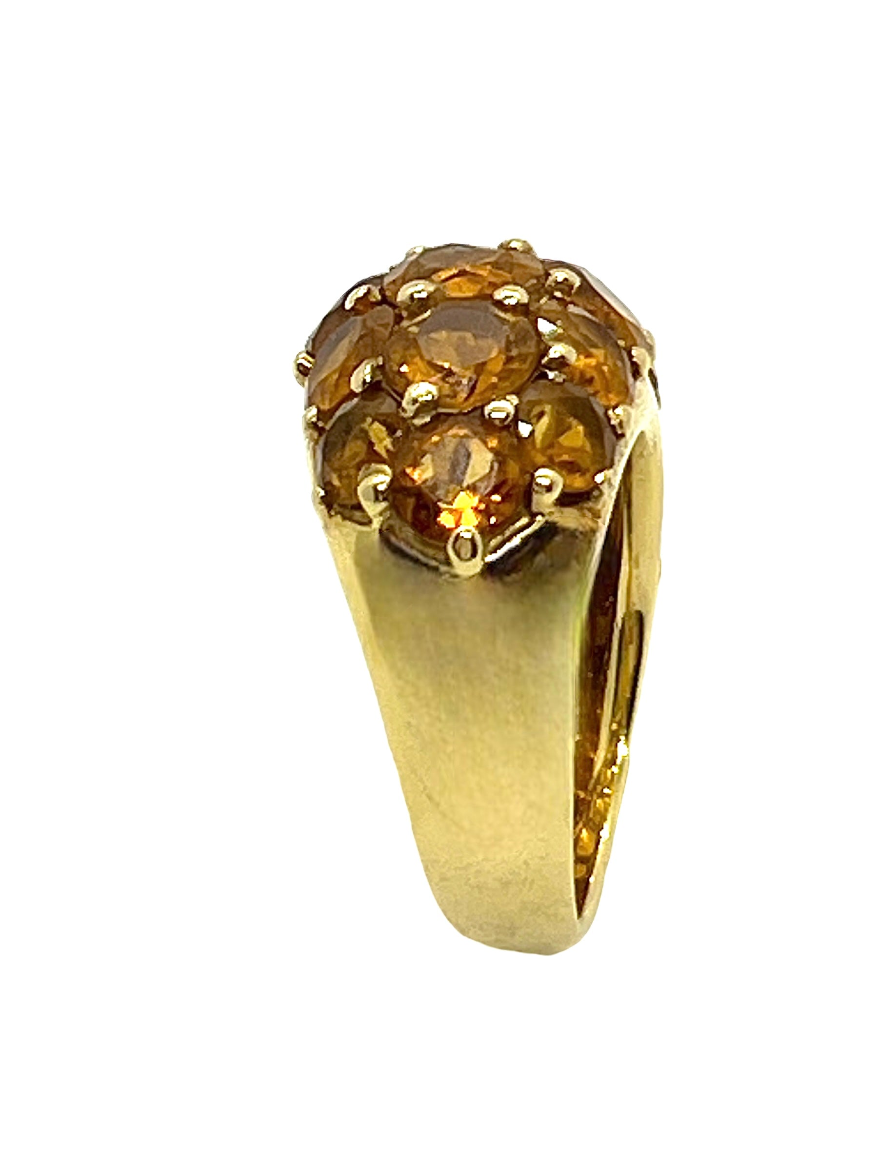 Fred, vintage 18K yellow gold ring, citrine cabochons