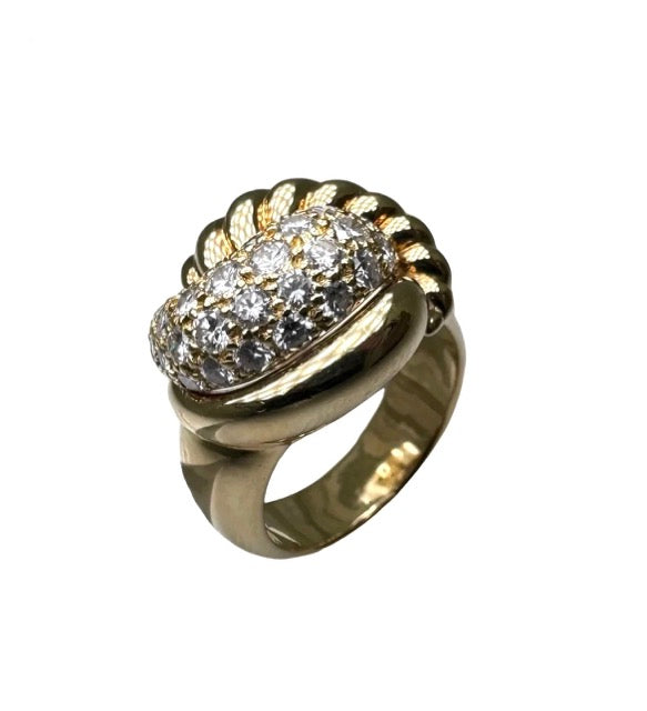 Fred yellow gold and diamond knot ring