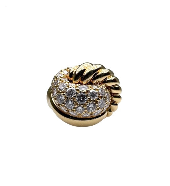 Fred yellow gold and diamond knot ring