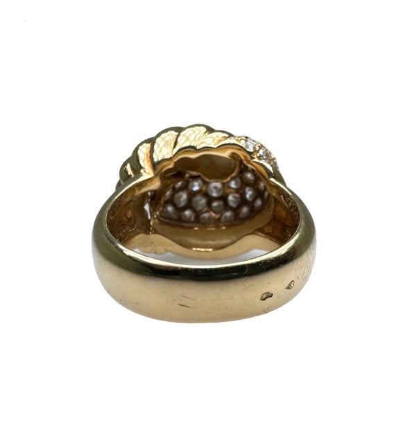 Fred yellow gold and diamond knot ring