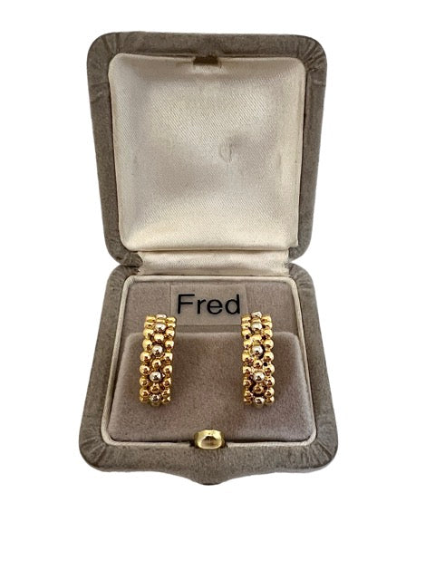 Fred, boucles d'oreilles demi-créole grains de raisins 2 ors 18K