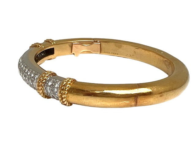 Fred, vintage "Isaure" bracelet in 2 tones of gold, platinum and diamonds
