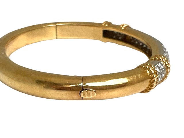Fred, vintage "Isaure" bracelet in 2 tones of gold, platinum and diamonds