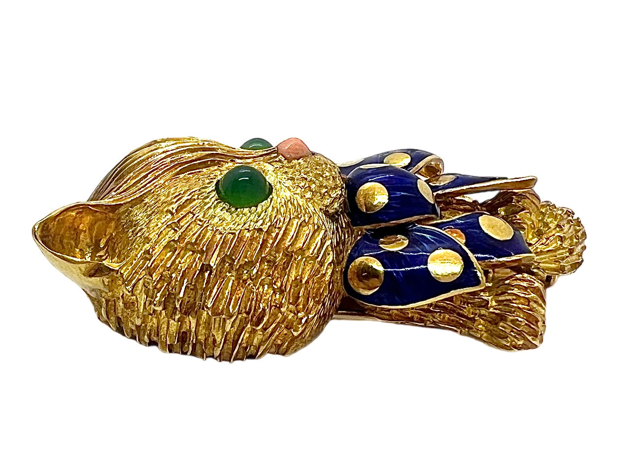 Fred, Vintage Cat Brooch in 18K Yellow Gold