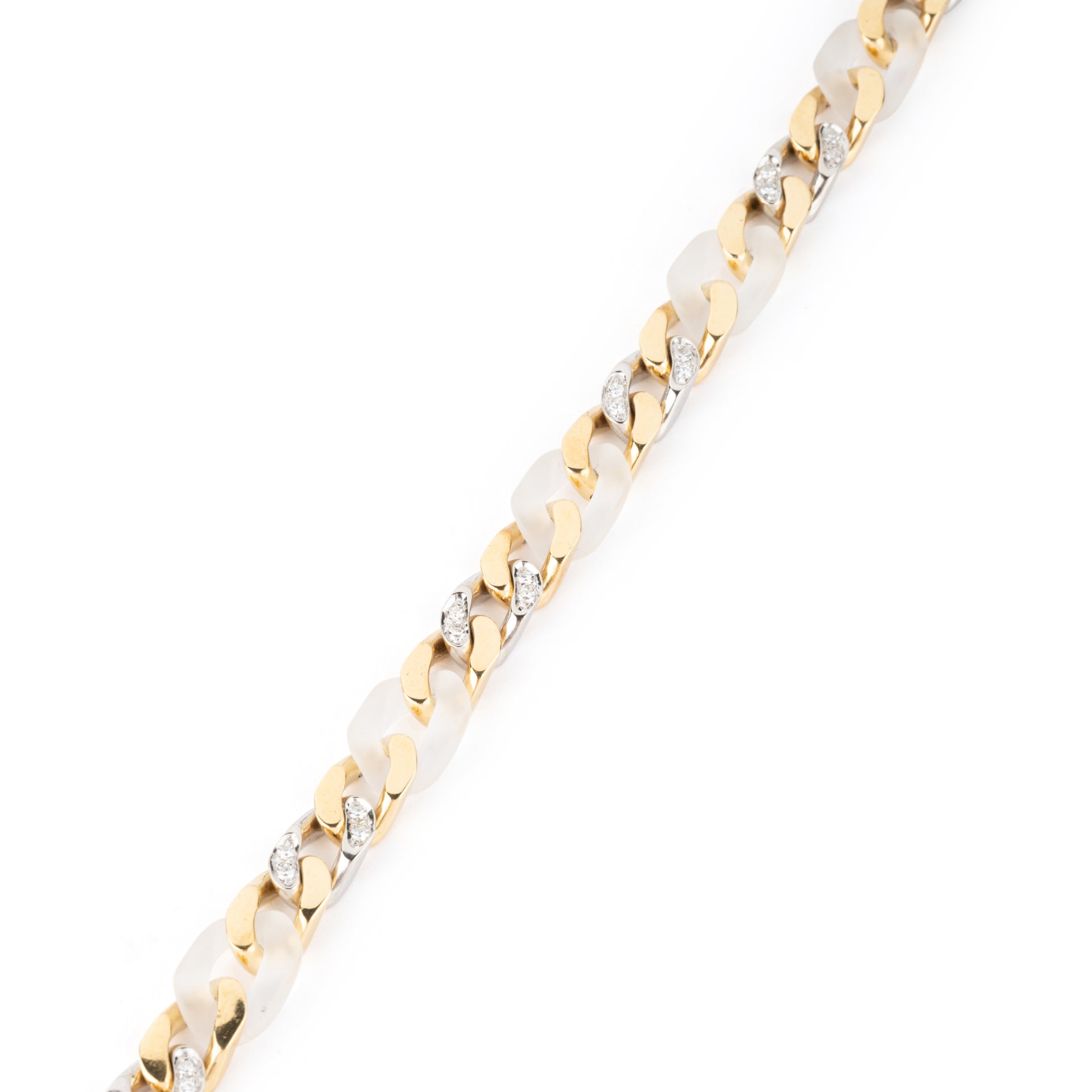 Vintage Fred, Gold, Diamond and Frosted Crystal Bracelet