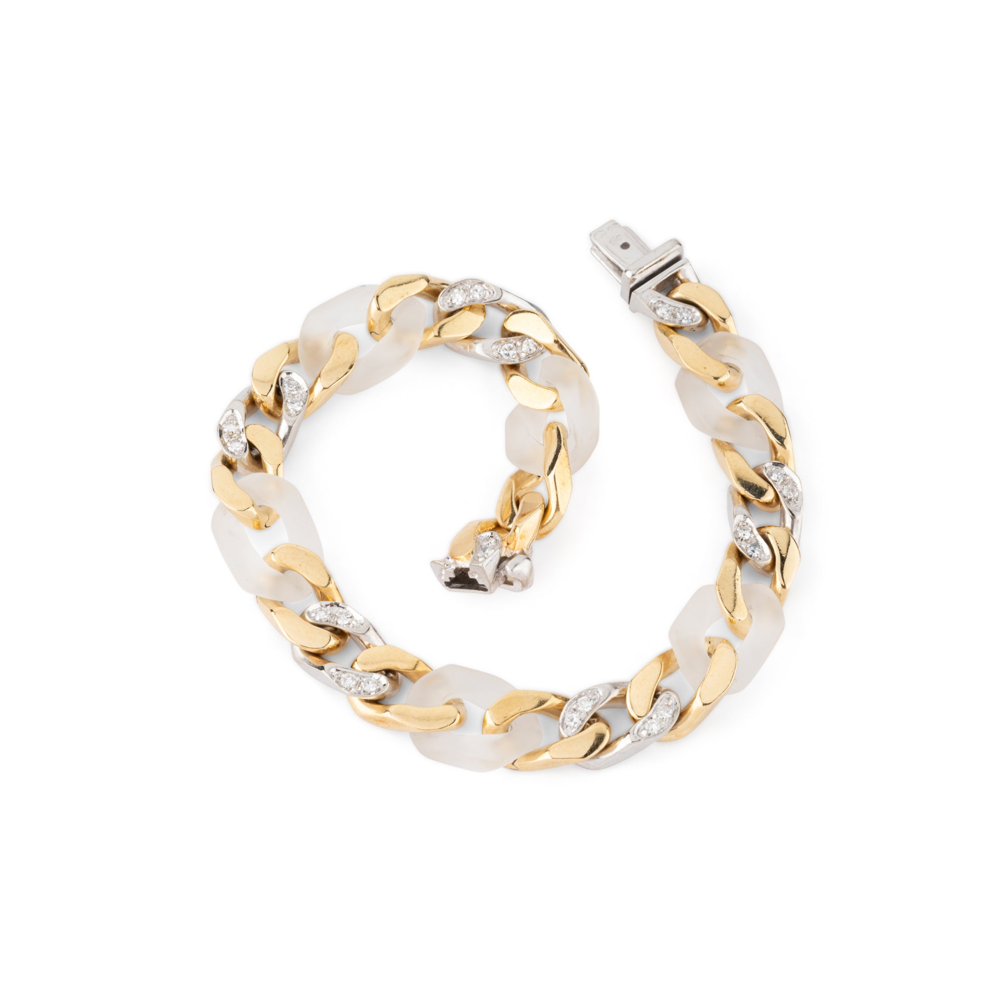 Vintage Fred, Gold, Diamond and Frosted Crystal Bracelet
