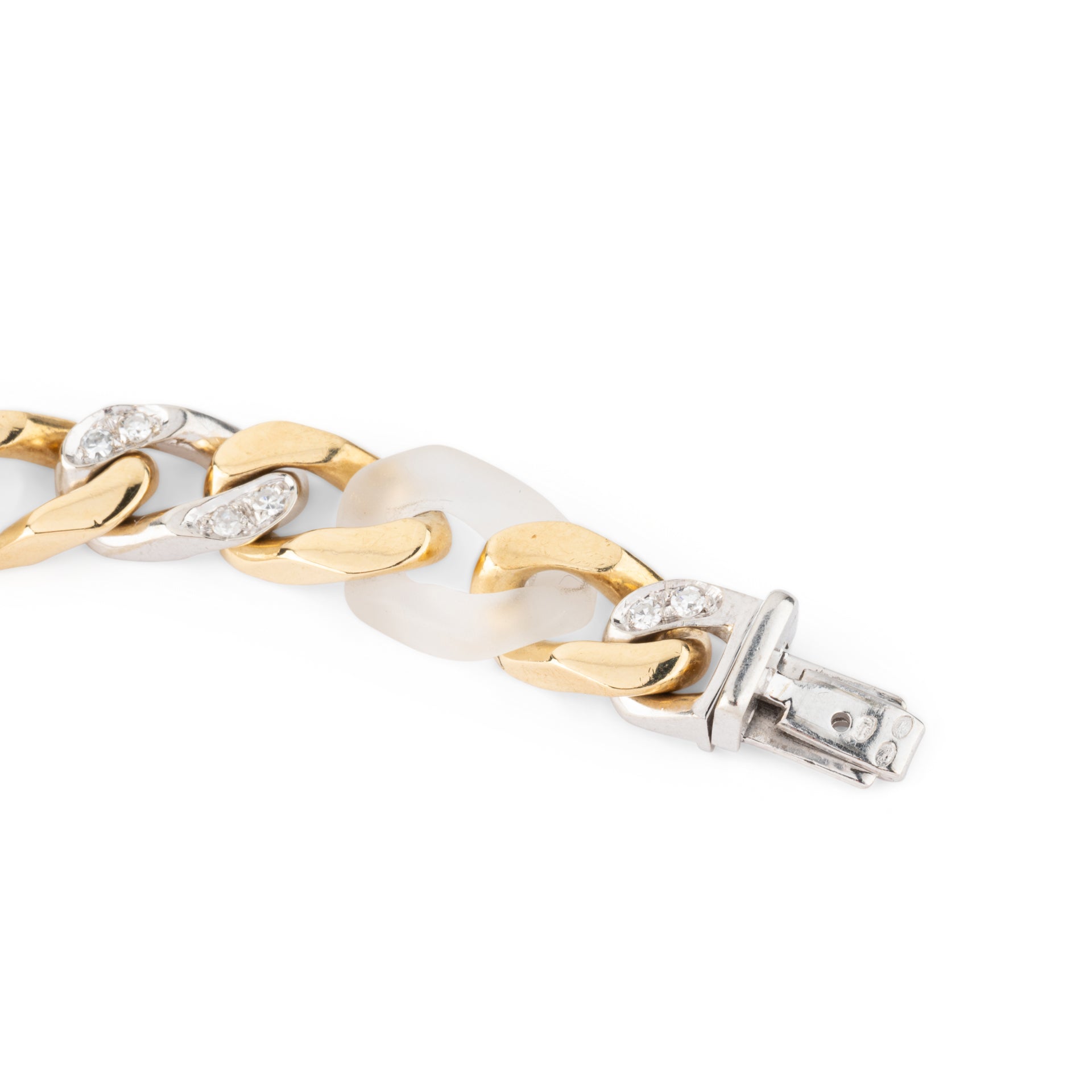 Vintage Fred, Gold, Diamond and Frosted Crystal Bracelet