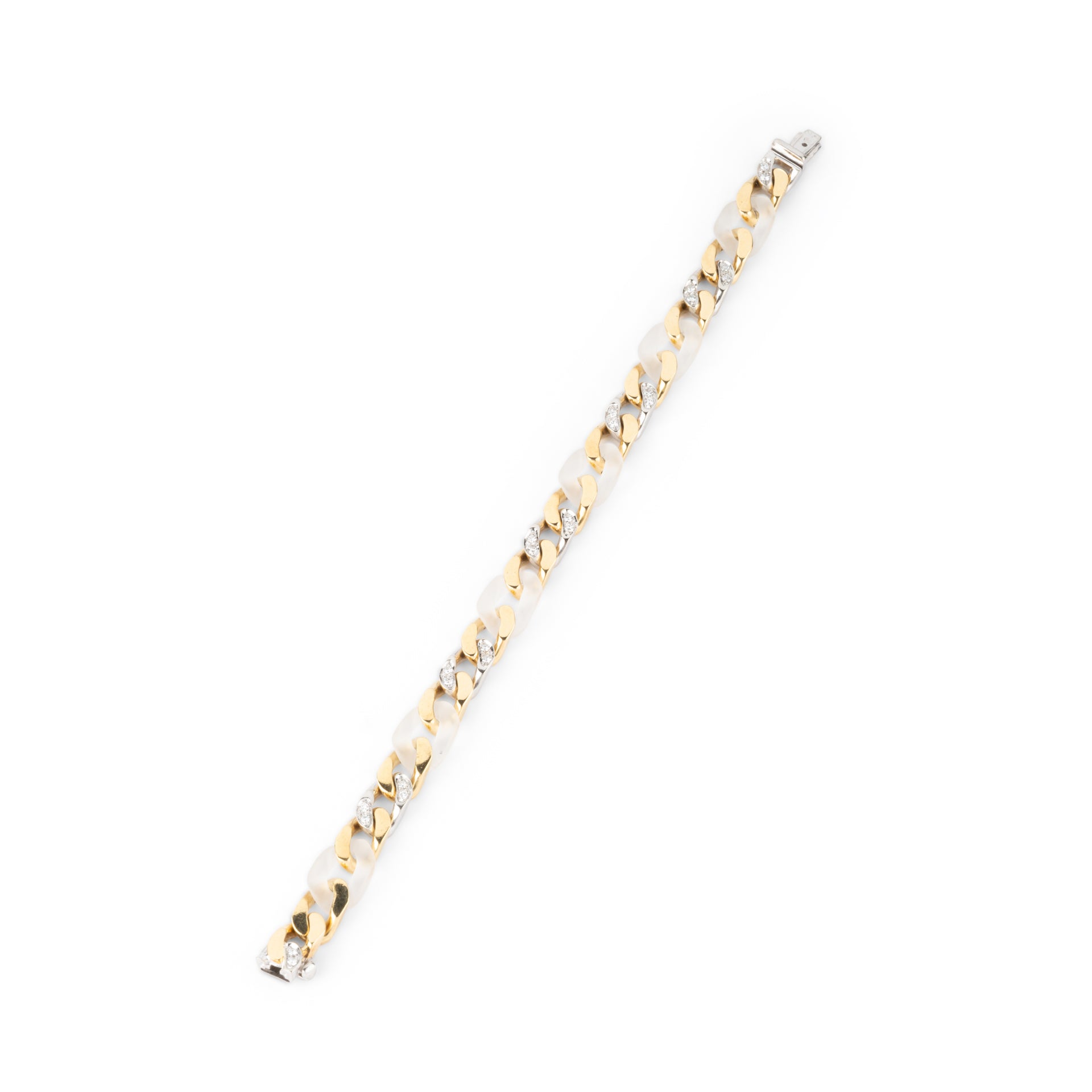 Vintage Fred, Gold, Diamond and Frosted Crystal Bracelet