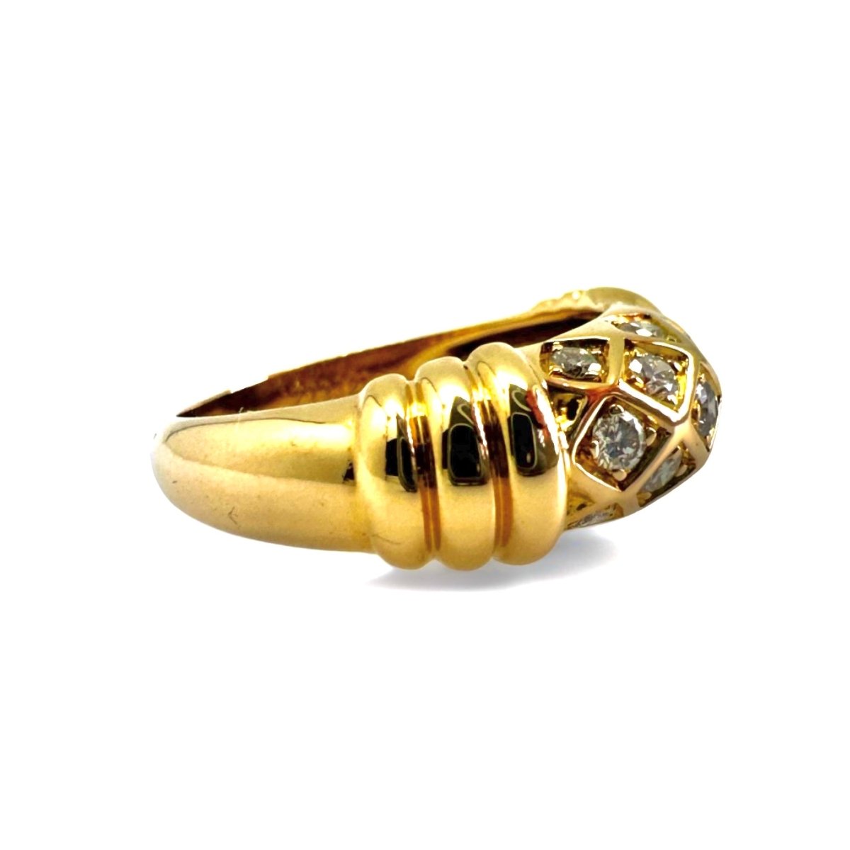 CARTIER Bague jonc résille orné de diamants. - Maison Eloe