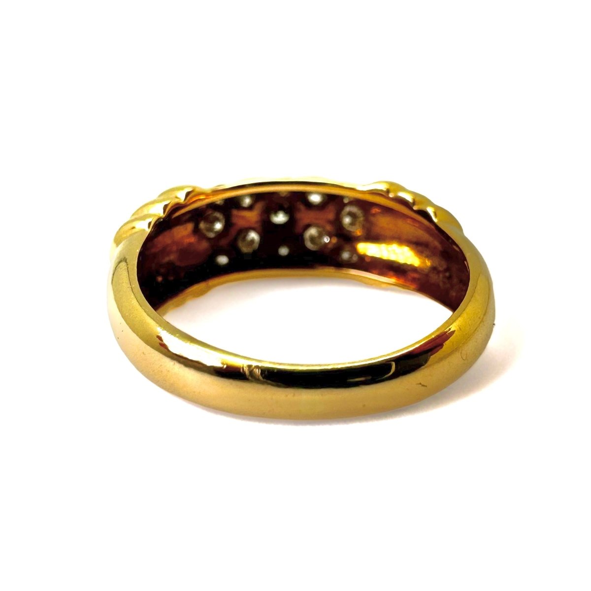 CARTIER Bague jonc résille orné de diamants. - Maison Eloe