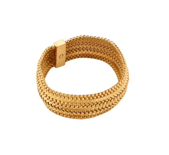Gay Frères bracelet in 18K yellow gold, braided mesh