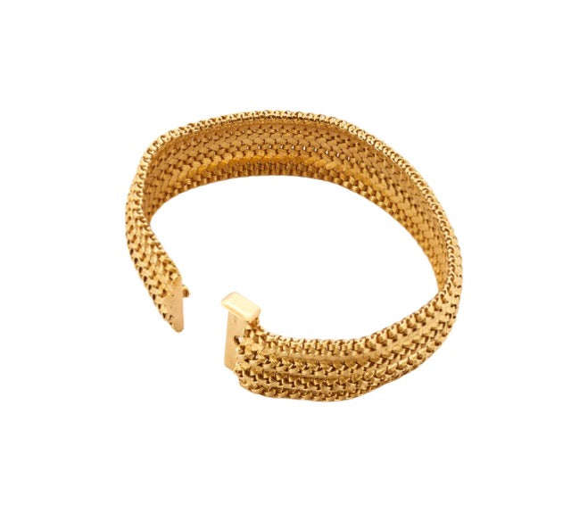Gay Frères bracelet in 18K yellow gold, braided mesh