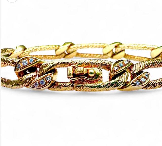 Georges Lenfant, bracelet or jaune 18K et diamants