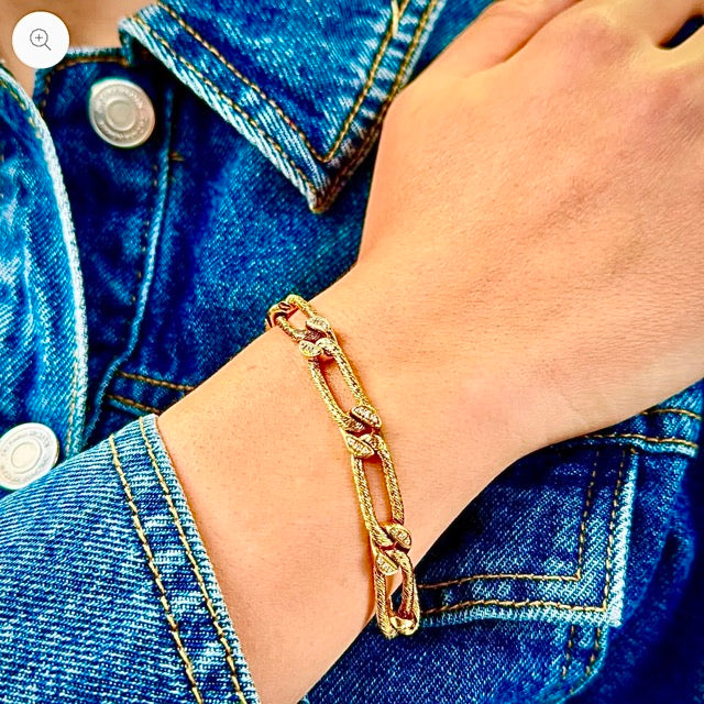 Georges Lenfant, bracelet or jaune 18K et diamants
