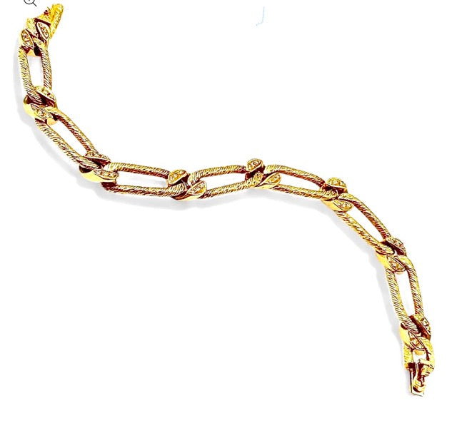 Georges Lenfant, bracelet or jaune 18K et diamants
