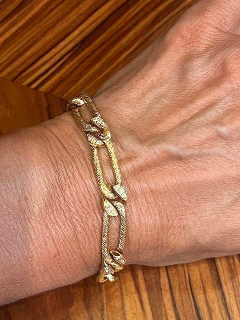 Georges Lenfant, bracelet or jaune 18K et diamants
