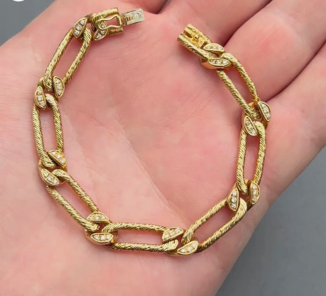 Georges Lenfant, bracelet or jaune 18K et diamants