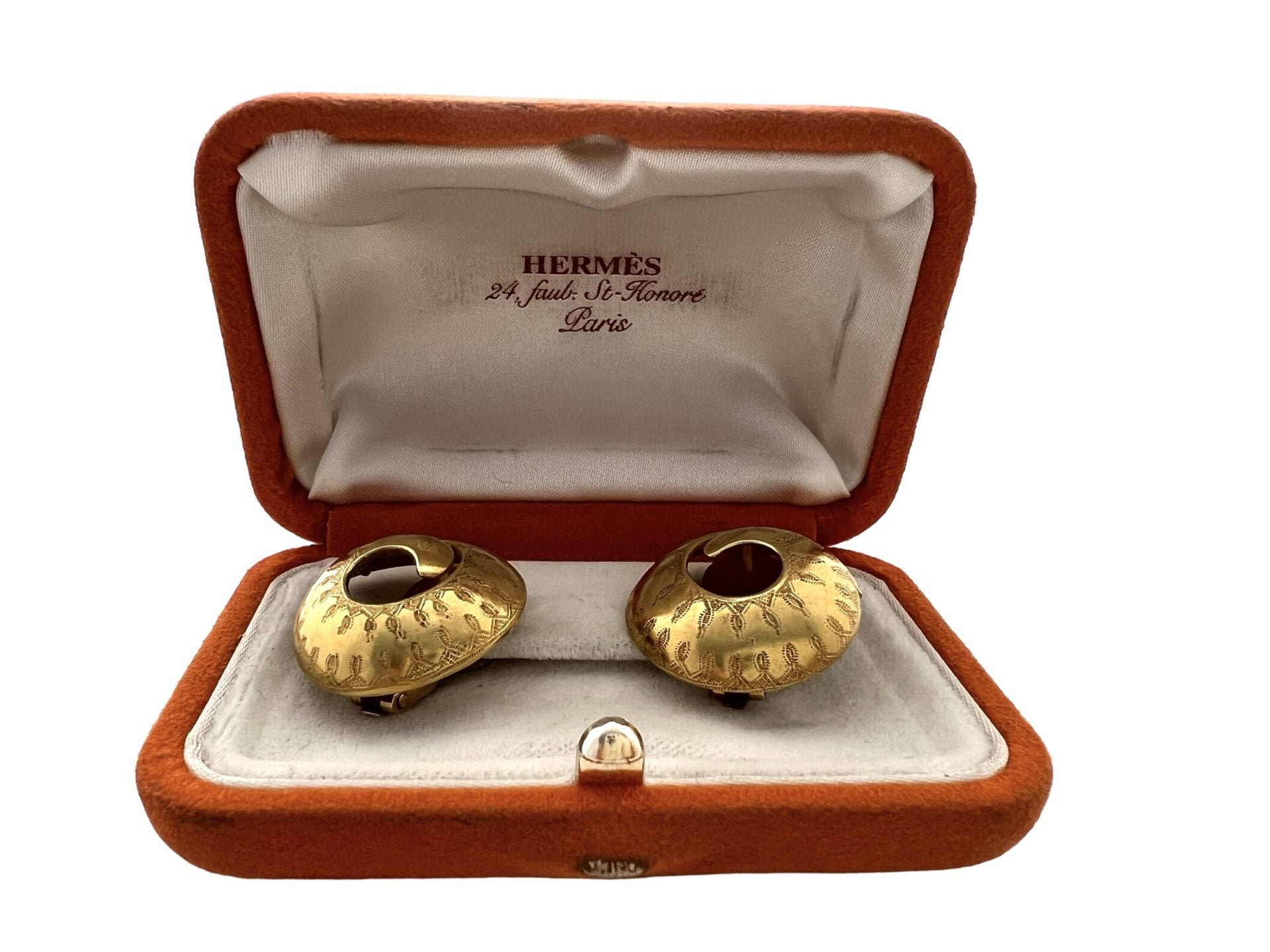 Hermès Pièce unique, boucles d'oreilles en or ouvragé