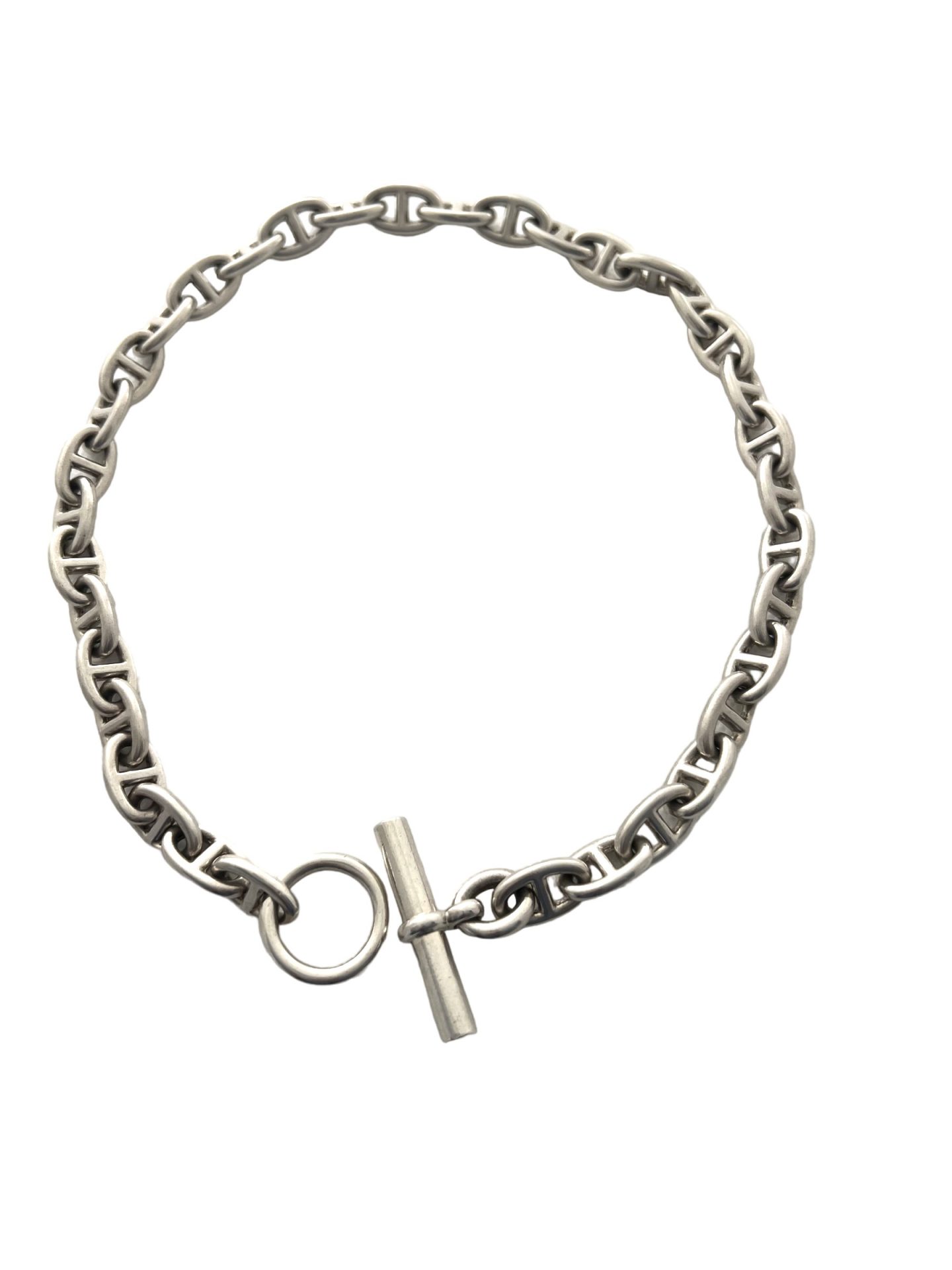 Hermès marine mesh necklace in silver