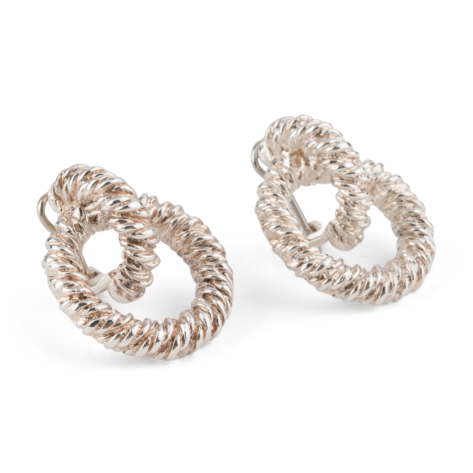 Hermes, Vintage Earrings, Silver, Lucien Vachey hallmark