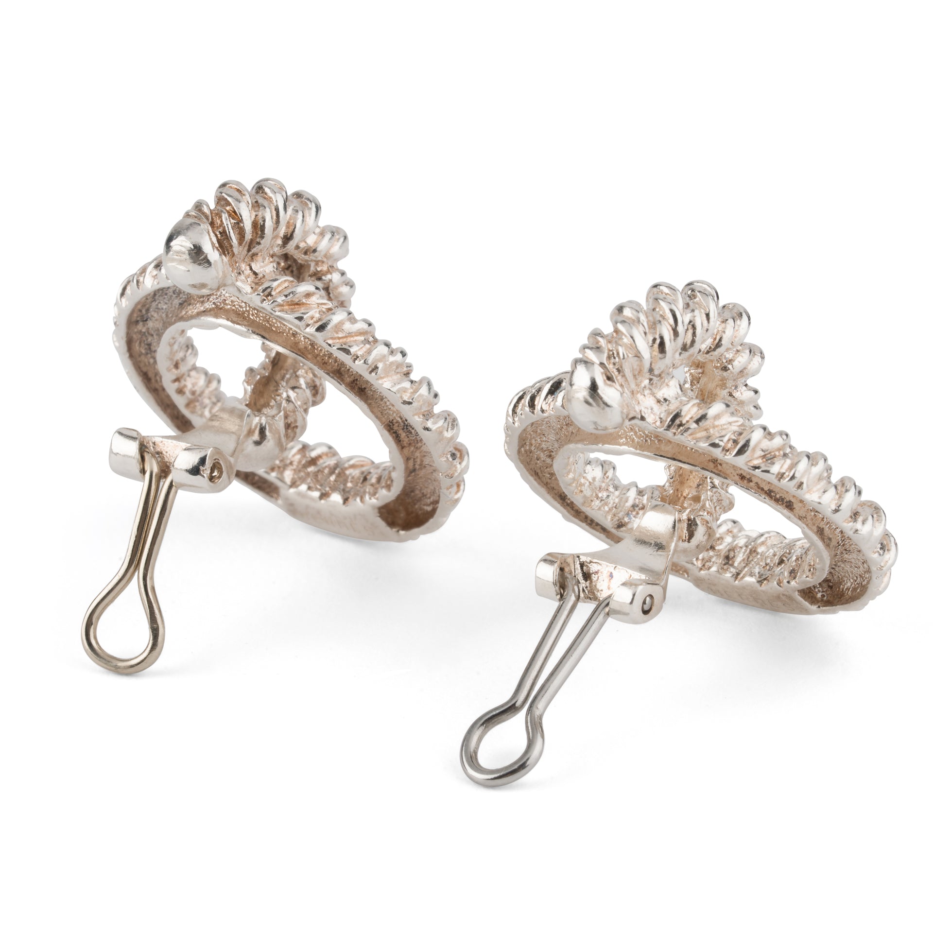 Hermes, Vintage Earrings, Silver, Lucien Vachey hallmark