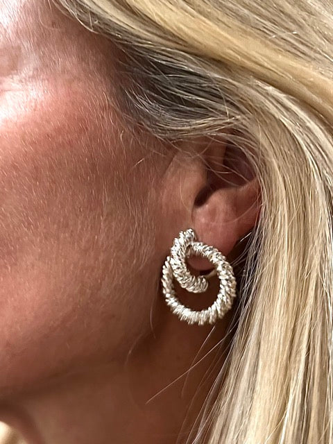 Hermes, Vintage Earrings, Silver, Lucien Vachey hallmark
