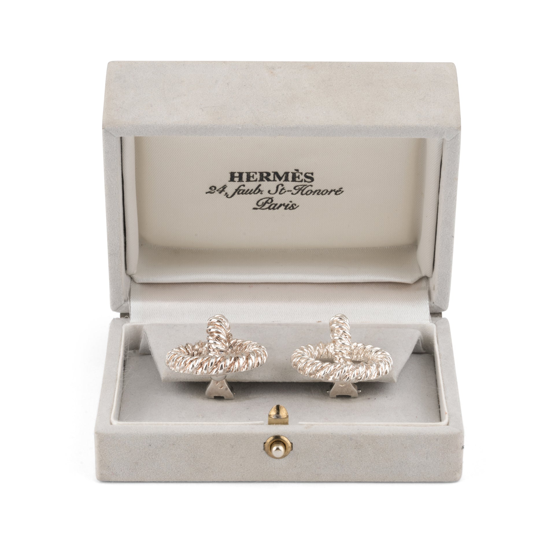 Hermes, Boucles d'oreilles Vintage, Argent, poinçon Lucien Vachey